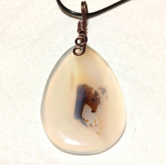 Dendrite agate copper horse buffalo opal white brown handmade dendritic animal - Picture 4 of 7